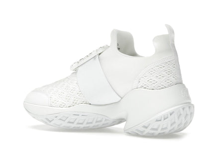 Roger Vivier Viv' Run Fabric White Crystal Buckle (Women's)