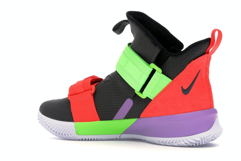 Nike LeBron Soldier 13 Thunder Grey Bright Crimson Electric Green