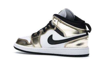 Jordan 1 Mid Metallic Gold Black White (PS)