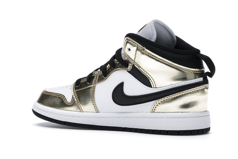 Jordan 1 Mid Metallic Gold Black White (PS)