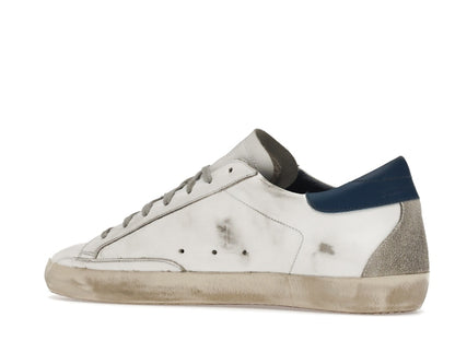 Golden Goose Super-Star White Royal Blue Grey Suede Patch