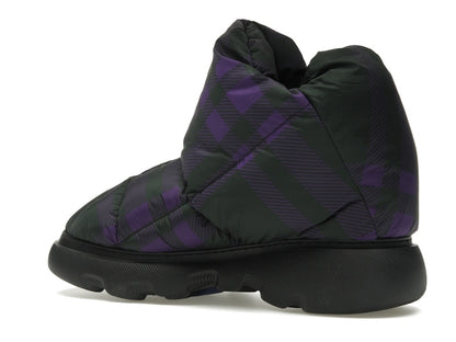 Burberry Check Pillow Boot Black Purple