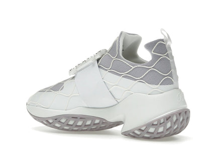 Roger Vivier Viv' Run Fabric White Purple Crystal Buckle (Women's)