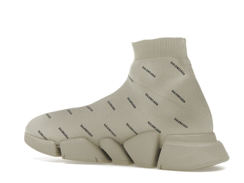 Balenciaga All Over Logo Speed 2.0 Beige