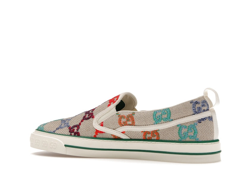 Gucci Tennis 1977 Slip On GG Logo White Multi