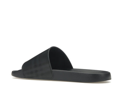 Burberry Embossed Logo Slides Dark Blue