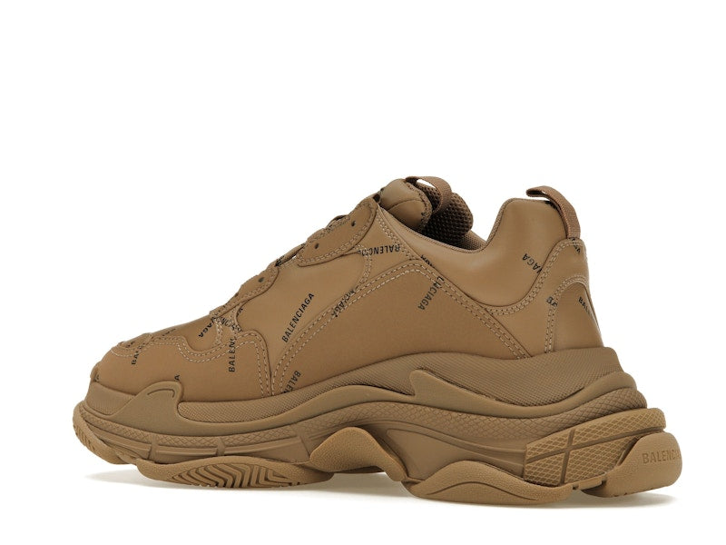 Balenciaga All Over Logo Triple S Beige