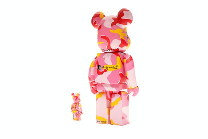 Bearbrick Andy Warhol Camo Ver. 100% & 400% Set Pink
