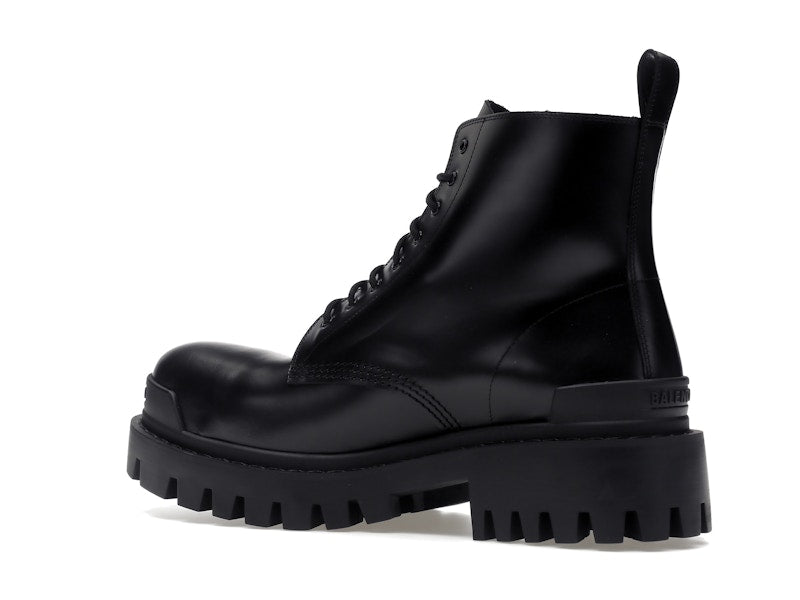 Balenciaga Strike 20mm Lace Up Boot Black