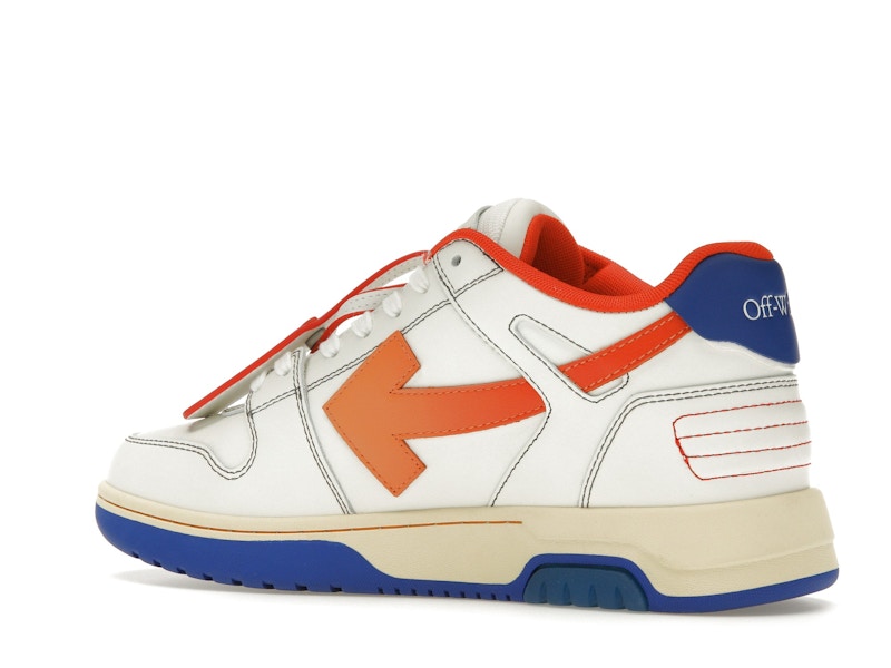 OFF-WHITE Out Of Office OOO Low Tops White Orange Blue Contrast Stitching