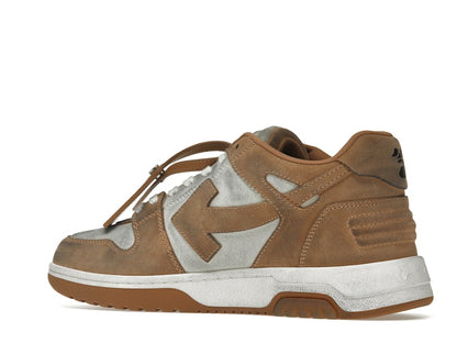 OFF-WHITE Out Of Office "OOO" Low Tops Distressed Brown White