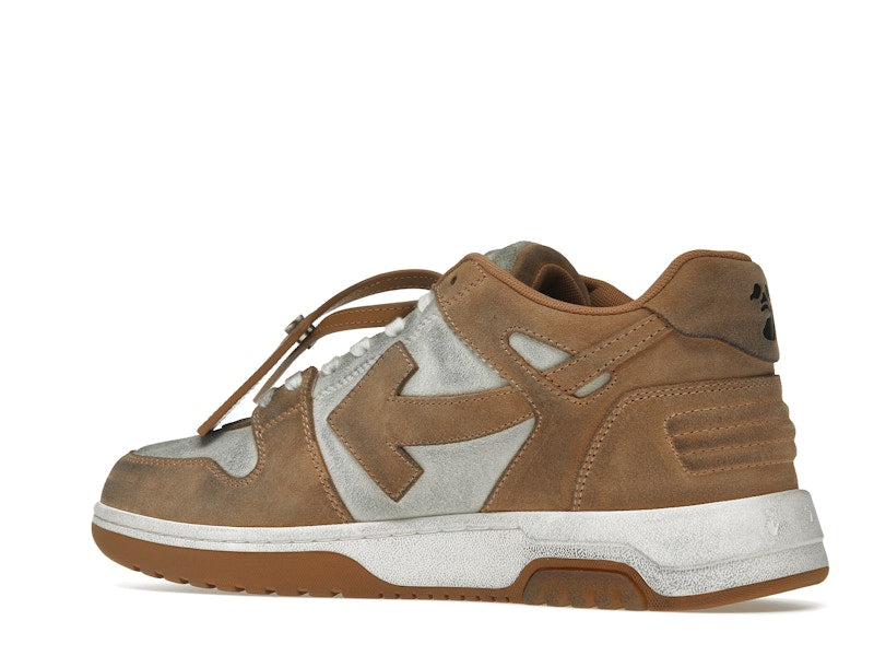 OFF-WHITE Out Of Office "OOO" Low Tops Distressed Brown White
