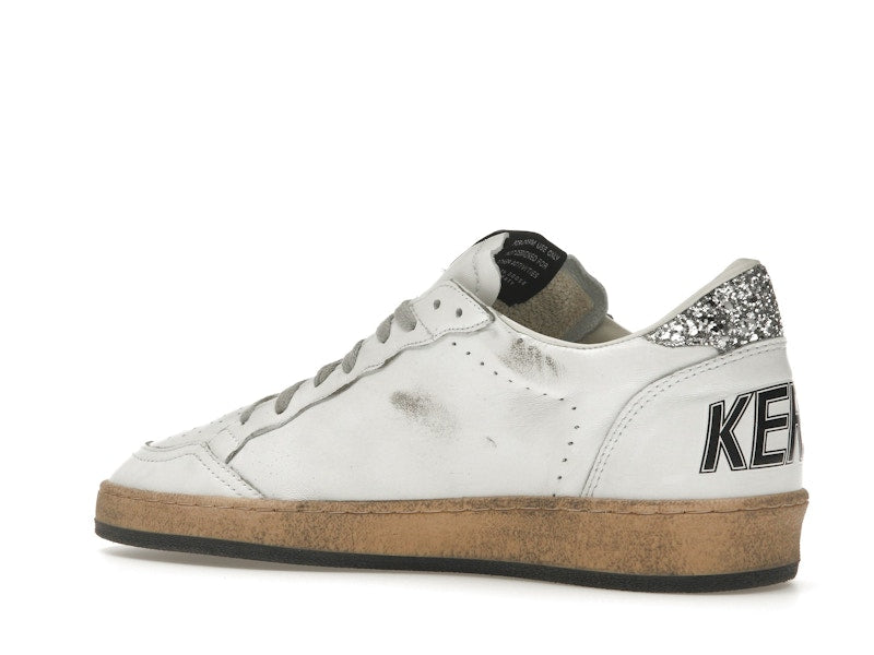 Golden Goose Ball Star White Silver Glitter (Women's)