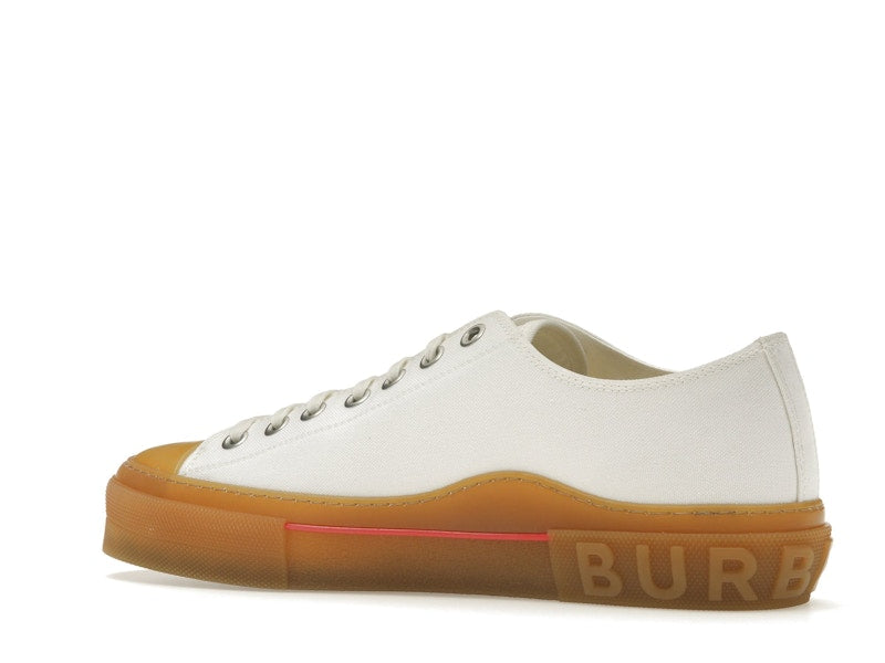 Burberry Logo Detail Cotton Trainer White
