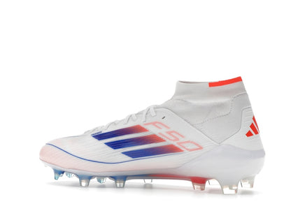 adidas F50 Elite Mid FG Cloud White Lucid Blue Solar Red (Women's)