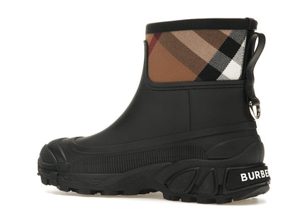 Burberry House Check Rain Boots Black Archive Beige (Women's)