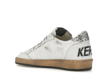 Golden Goose Ball Star White Silver Glitter (Women's)