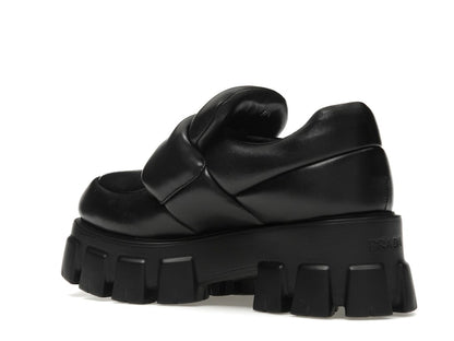 Prada Soft Padded 55mm Loafers Black Nappa Leather