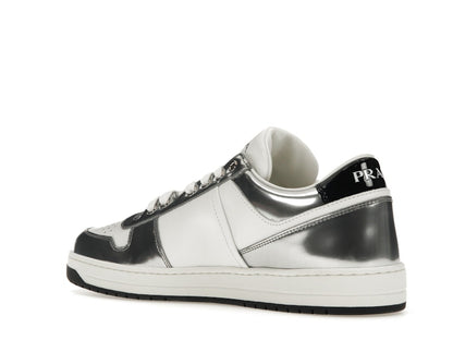 Prada Downtown Low Top Sneakers Leather White Silver