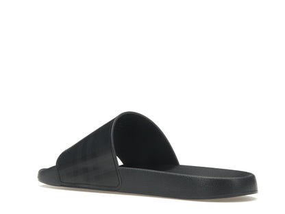 Burberry Embossed Logo Slides Dark Blue
