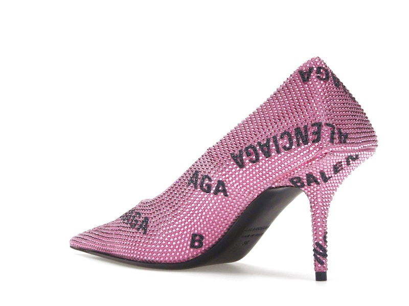 Balenciaga Square Knife Embellished Pumps Pink Black (Women's)