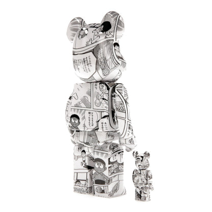 Bearbrick Doraemon (Comic Ver.) 100% & 400% Set Black & White