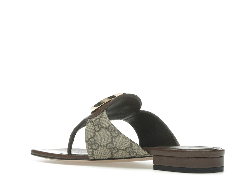 Gucci Blondie Thong Canvas Sandals Ebony (Women's)