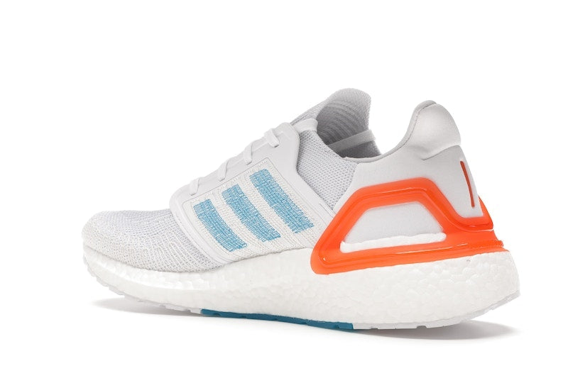 adidas Ultra Boost 20 White Sharp Blue True Orange