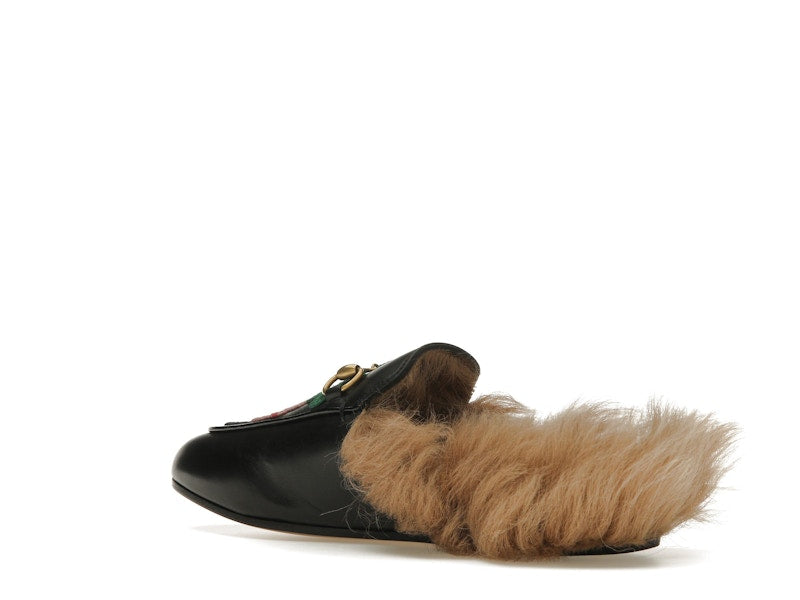 Gucci Floral Embroidered Princetown Mules Black (Women's)