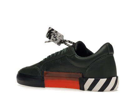 OFF-WHITE Vulc Low Dark Green Leather