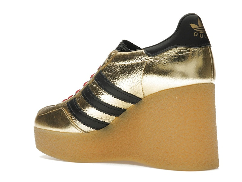 adidas x Gucci Gazelle Wedge Gold Metallic Black (Women's)