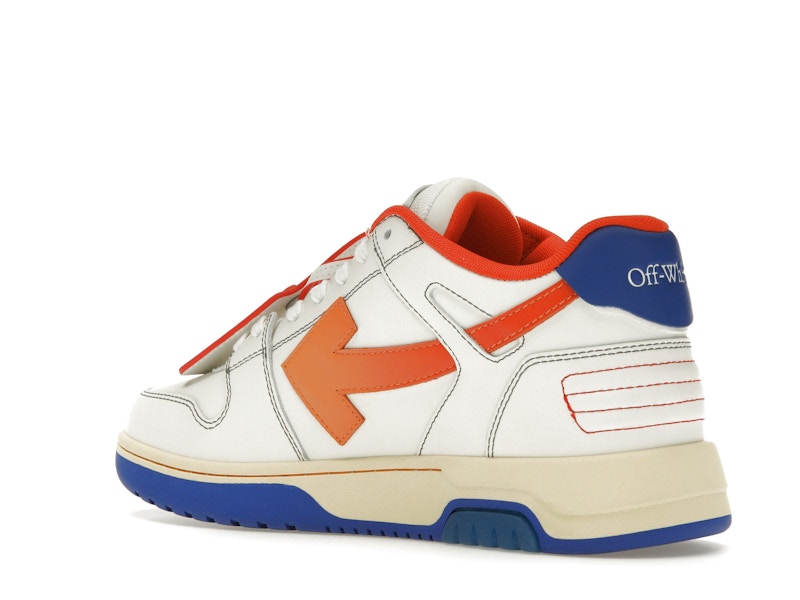 OFF-WHITE Out Of Office OOO Low Tops White Orange Blue Contrast Stitching