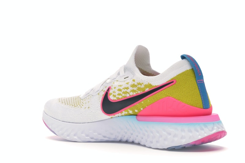 Nike Epic React Flyknit 1 White Pink Blast Citron