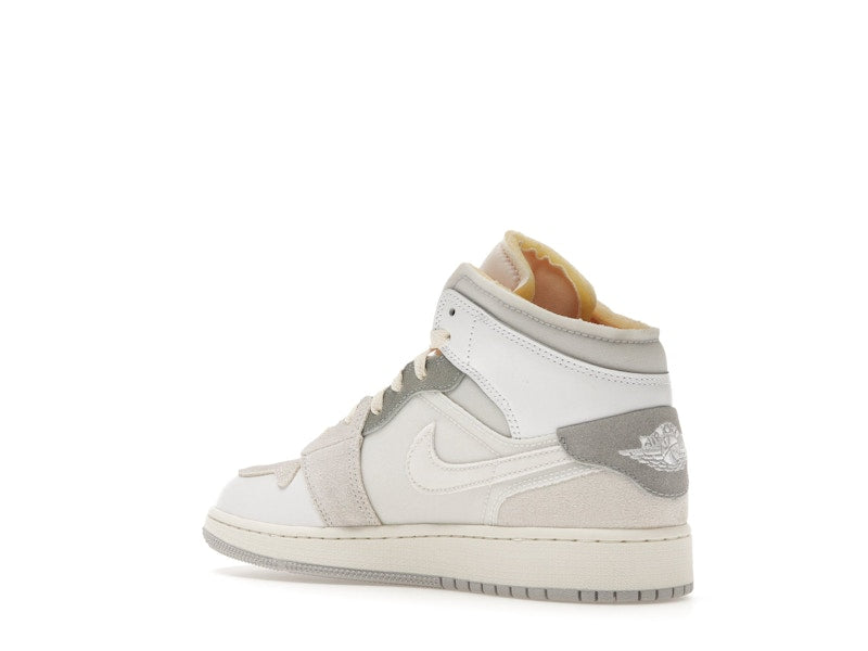 Jordan 1 Mid SE Craft Inside Out White Grey (GS)