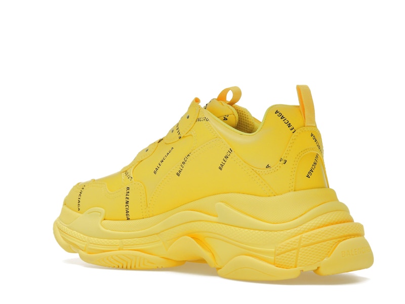 Balenciaga Triple S Allover Logo Yellow