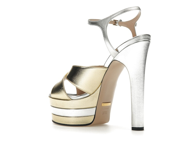 Gucci 135mm Platform Sandal Metallic Leather (Women's)