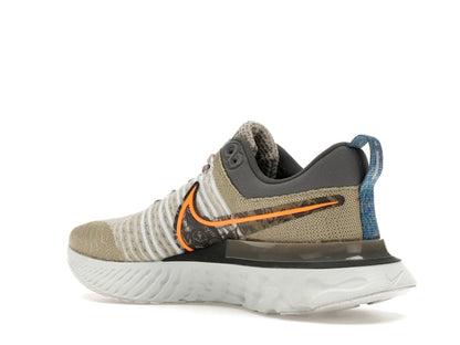 Nike React Infinity Run Flyknit 2 Light Bone Grey Orange