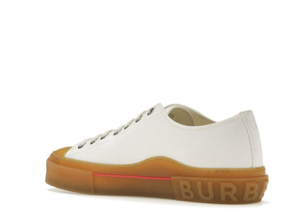 Burberry Logo Detail Cotton Trainer White