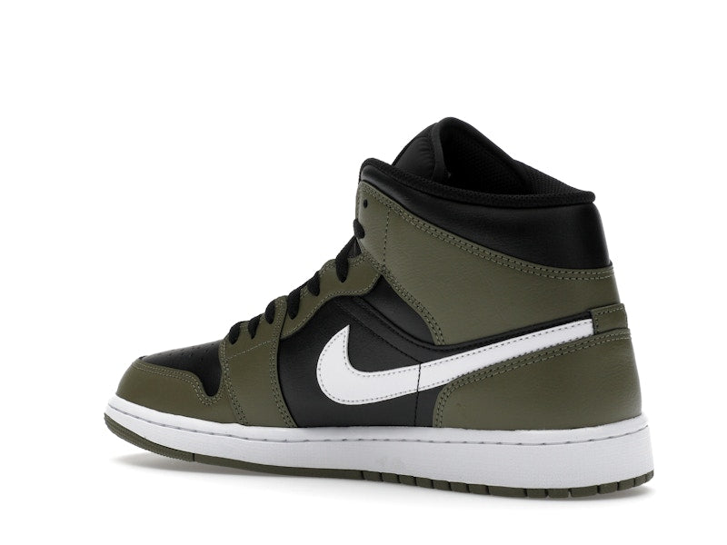 Jordan 1 Mid Black White Olive