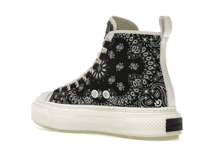 AMIRI Bandana Court Hi-top Sneaker Black White (Women's)