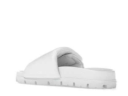 Prada Soft Padded 20mm Slide Sandal White Nappa Leather