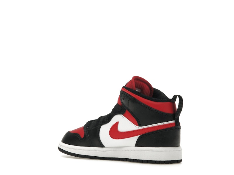 Jordan 1 Mid Black Fire Red (PS)