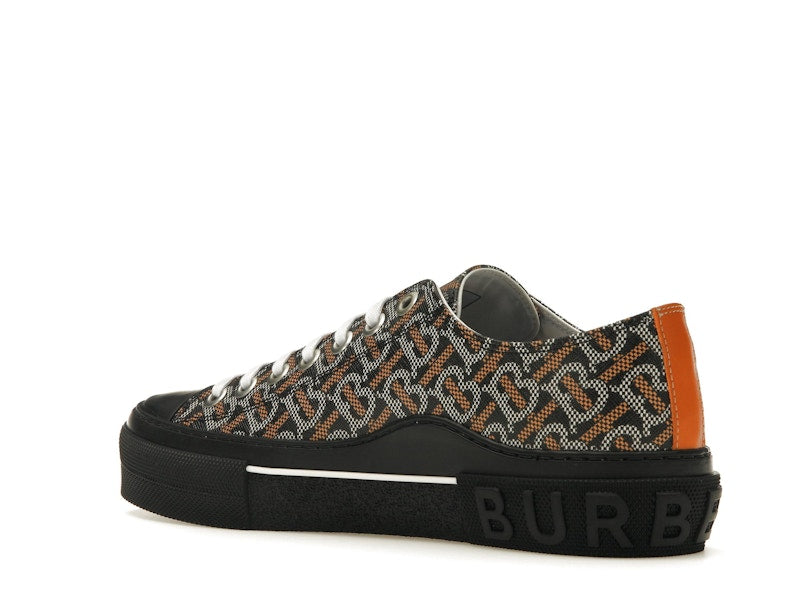 Burberry Monogram Pattern Low Top Black Orange Canvas