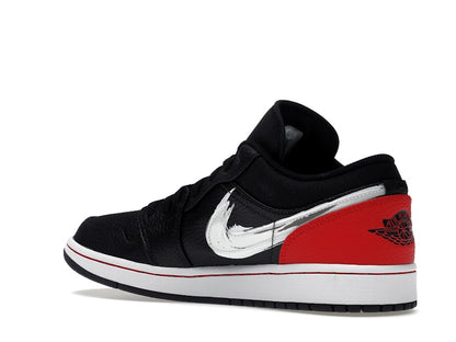 Jordan 1 Low Brushstroke Swoosh Black