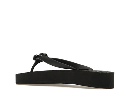 Gucci Chevron Thong Sandal Black Rubber