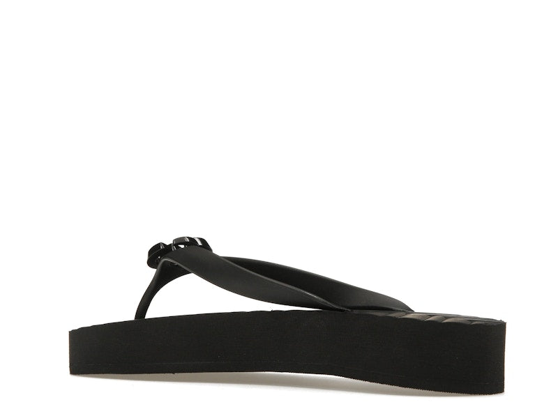 Gucci Chevron Thong Sandal Black Rubber