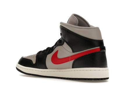 Jordan 1 Mid Black College Grey Gym Red (Women's)