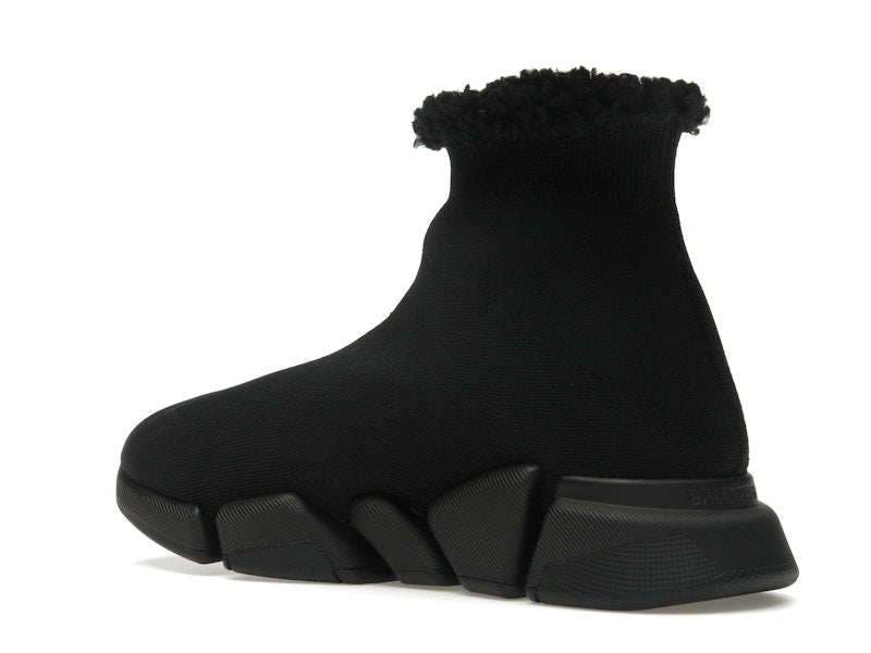 Balenciaga Speed 2.0 Recycled Fake Fur Black (Women's)