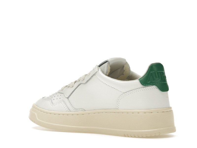 Autry Medalist Leather Low White Green (Women's)