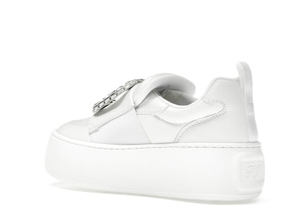 Roger Vivier Viv' Up White Crystal Buckle (Women's)
